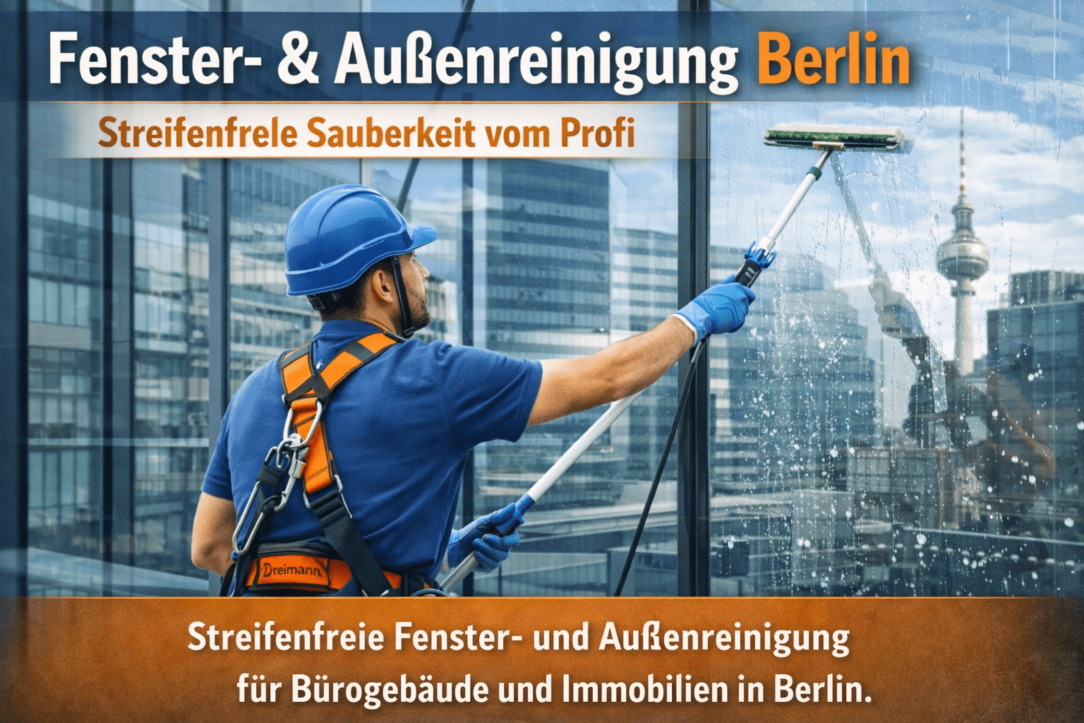 Professionelle Gebäudereinigung in Berlin durch das Team von Dreimann Service – Büro-, Gebäude- und Unterhaltsreinigung für Gewerbe und Immobilien.